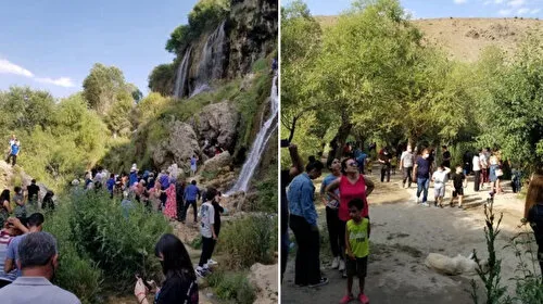 Girlevik Şelalesi'ne bayramda ziyaretçi akını