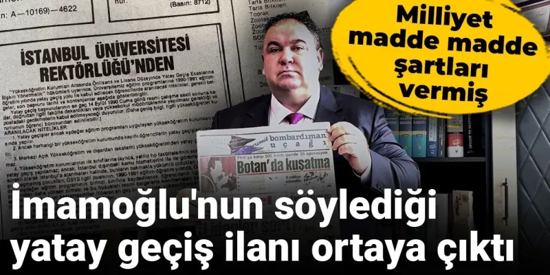 İmamoğlu'nun Diploması Tartışması: Milliyet'teki İlan Her Şeyi Açıklıyor!